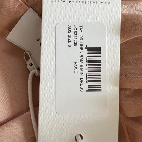 (Flawed) NWT Joslin Studio Taylor Linen Ramie Mini Dress in Rose US Size 4 - Picture 11 of 11